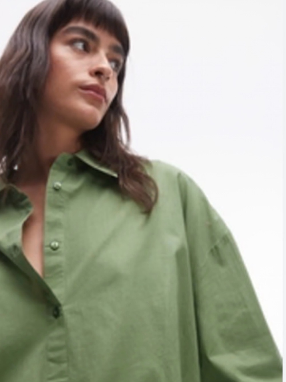 Green button down blouse